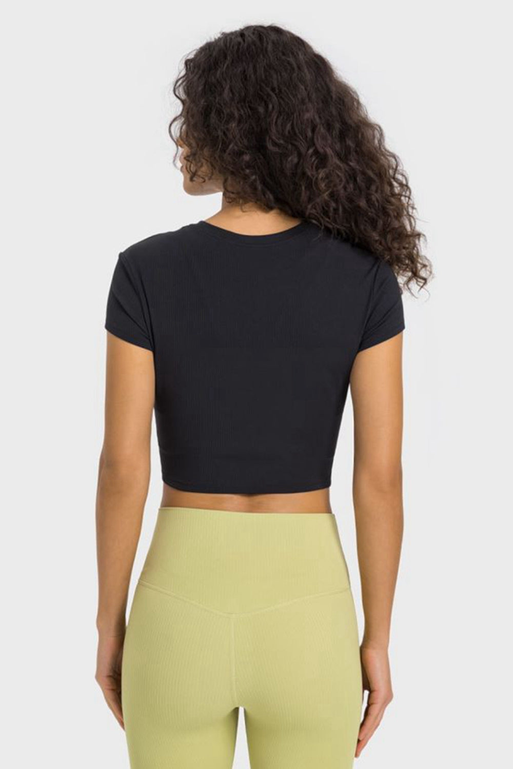 Get trendy with Round Neck Short Sleeve Cropped Sports T-Shirt - Activewear available at Styles Code. Grab yours today!