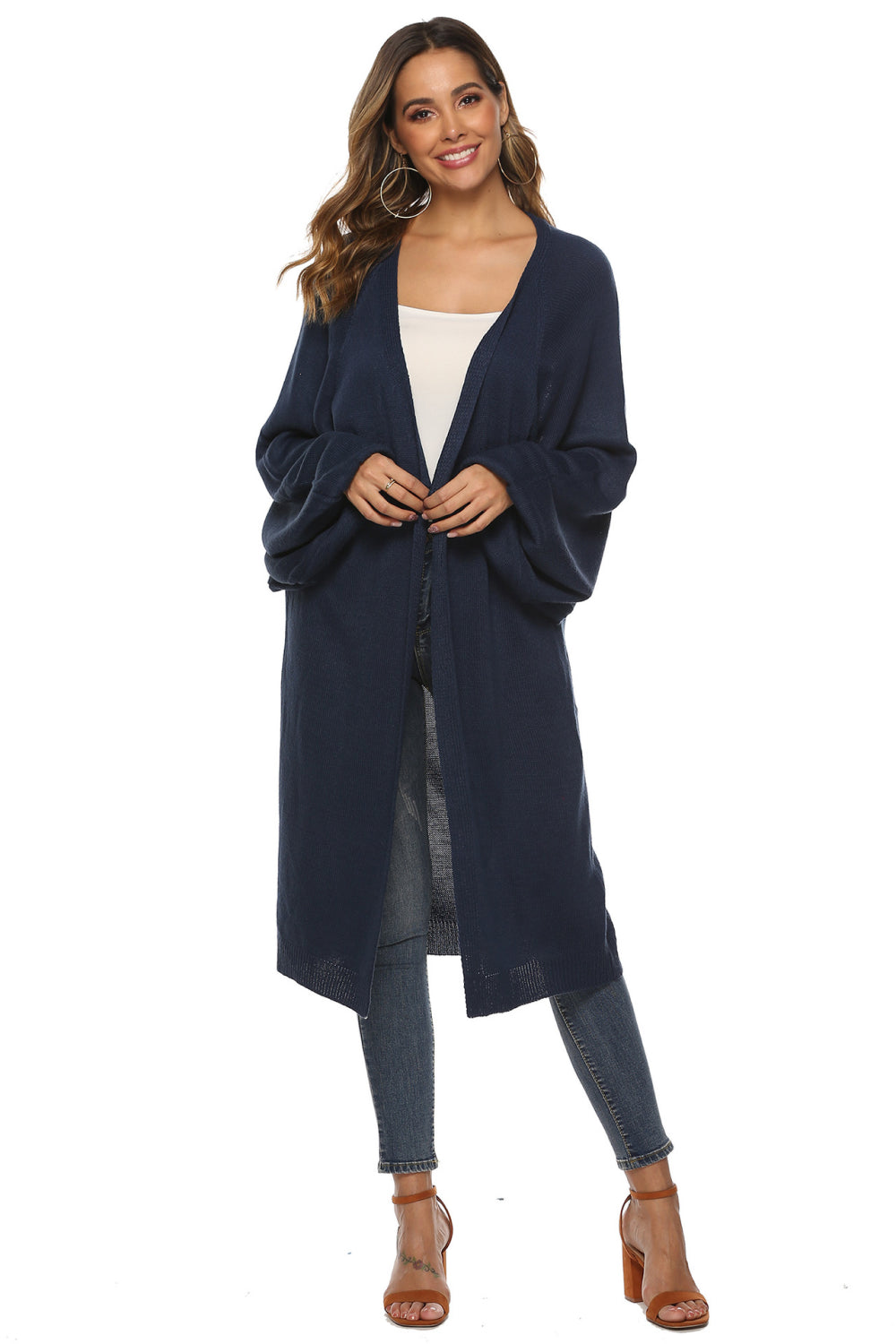 Get trendy with Long Sleeve Open Front Cardigan - Cardigan available at Styles Code. Grab yours today!