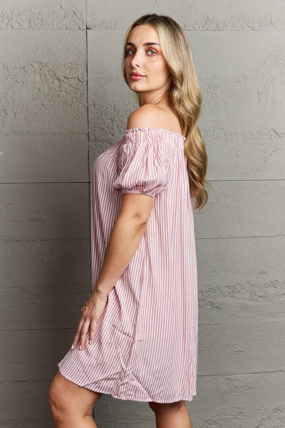 Get trendy with Off The Shoulder Mini Dress -  available at Styles Code. Grab yours today!