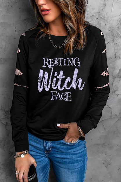 Get trendy with RESTING WITCH FACE Graphic Sweatshirt - Halloween Clothes available at Styles Code. Grab yours today!