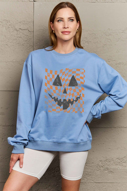 Get trendy with Simply Love Full Size Graphic Dropped Shoulder Sweatshirt - Halloween Clothes available at Styles Code. Grab yours today!