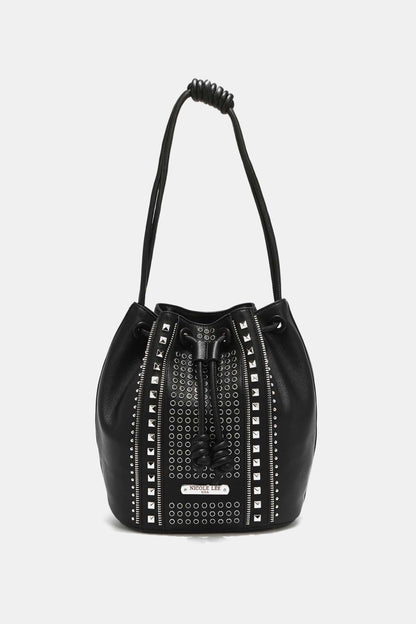 Get trendy with Nicole Lee USA Amy Studded Bucket Bag - Bags available at Styles Code. Grab yours today!