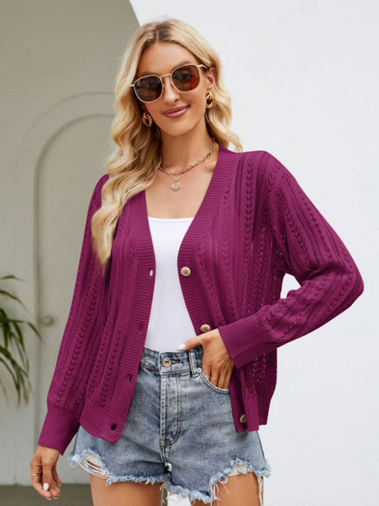 Get trendy with Button Down Ribbed Trim Cardigan - Cardigans available at Styles Code. Grab yours today!