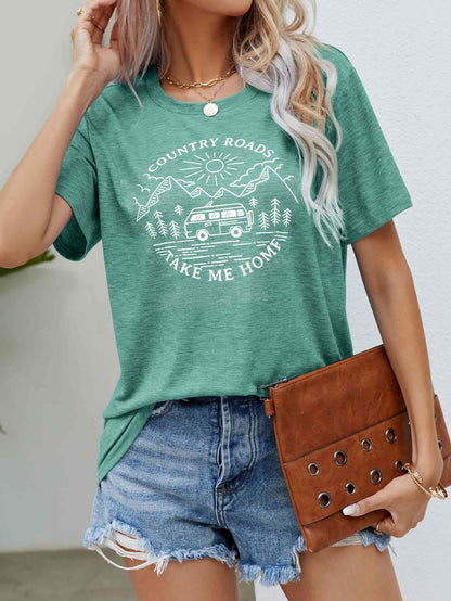 Get trendy with COUNTRY ROADS TAKE ME HOME Graphic Tee - T-Shirt available at Styles Code. Grab yours today!