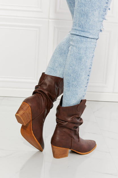 Get trendy with MMShoes Better in Texas Scrunch Cowboy Boots in Brown - Shoes available at Styles Code. Grab yours today!