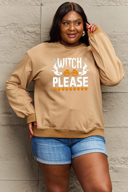 Get trendy with Simply Love Full Size WITCH PLEASE Graphic Sweatshirt - Halloween Clothes available at Styles Code. Grab yours today!