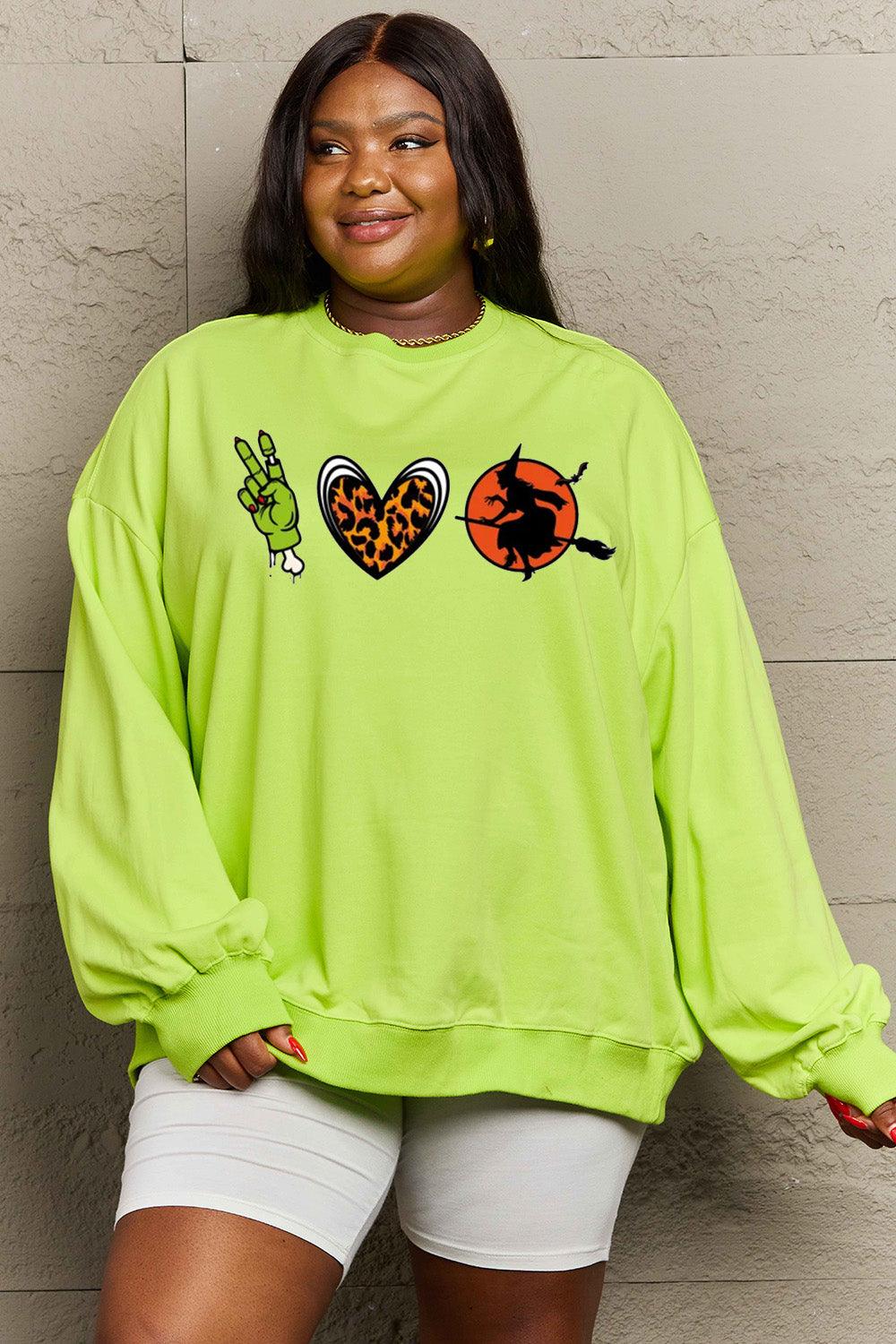 Get trendy with Simply Love Full Size Drop Shoulder Graphic Sweatshirt - Halloween Clothes available at Styles Code. Grab yours today!