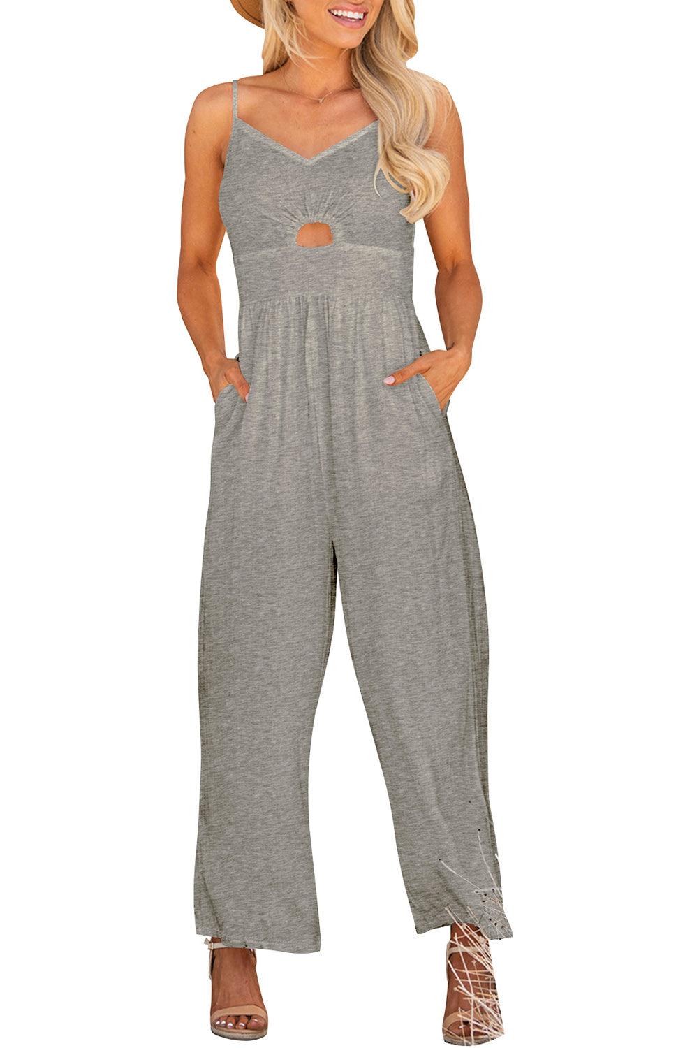 Get trendy with Smocked Spaghetti Strap Wide Leg Jumpsuit - Jumpsuits available at Styles Code. Grab yours today!