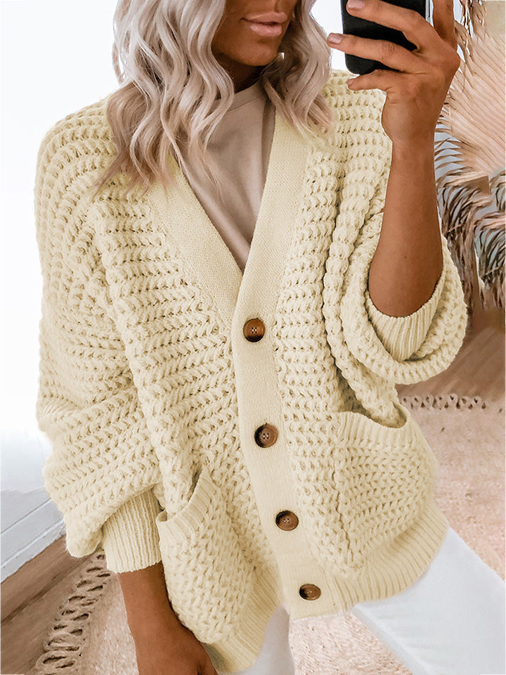 Get trendy with V-Neck Long Sleeve Cardigan - Cardigans available at Styles Code. Grab yours today!