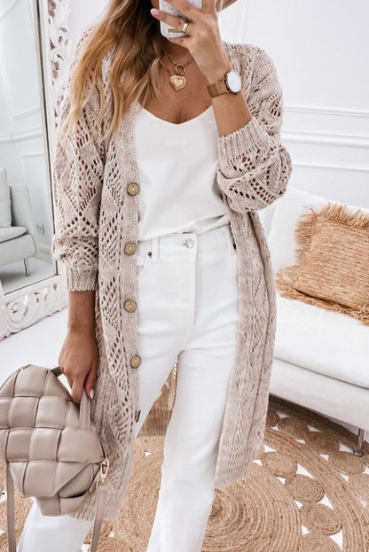 Get trendy with V-Neck Long Sleeve Cardigan - Cardigans available at Styles Code. Grab yours today!