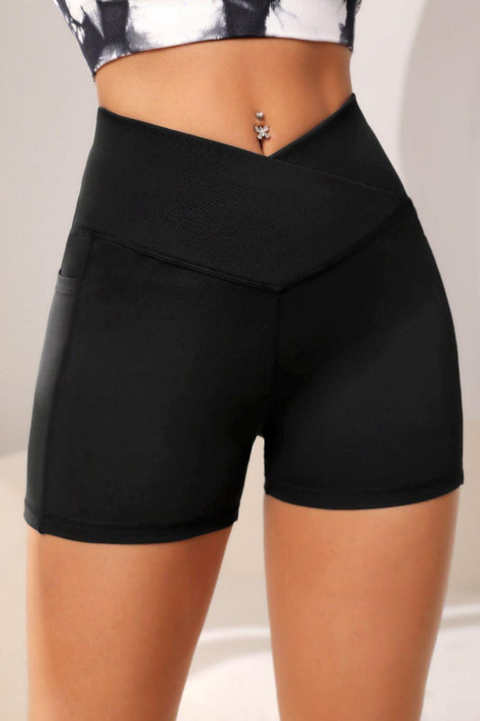 Get trendy with Wide Waistband Active Shorts with Pocket - Activewear available at Styles Code. Grab yours today!