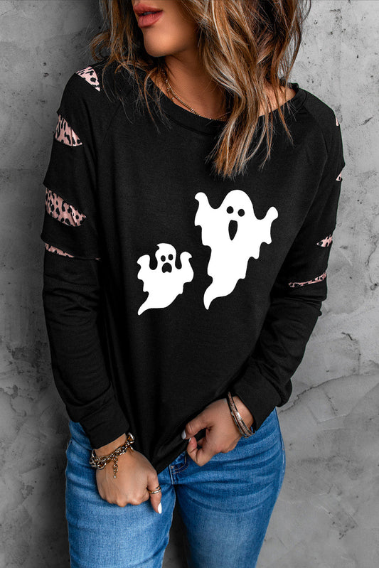 Get trendy with Ghost Graphic Round Neck Sweatshirt - Halloween Clothes available at Styles Code. Grab yours today!