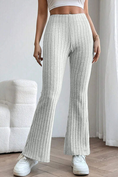 Get trendy with Basic Bae Full Size Ribbed High Waist Flare Pants -  available at Styles Code. Grab yours today!