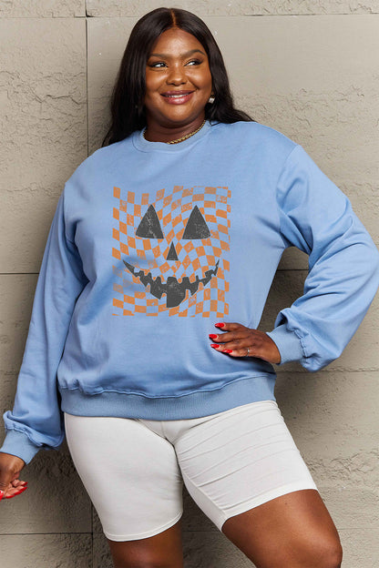 Get trendy with Simply Love Full Size Graphic Dropped Shoulder Sweatshirt - Halloween Clothes available at Styles Code. Grab yours today!