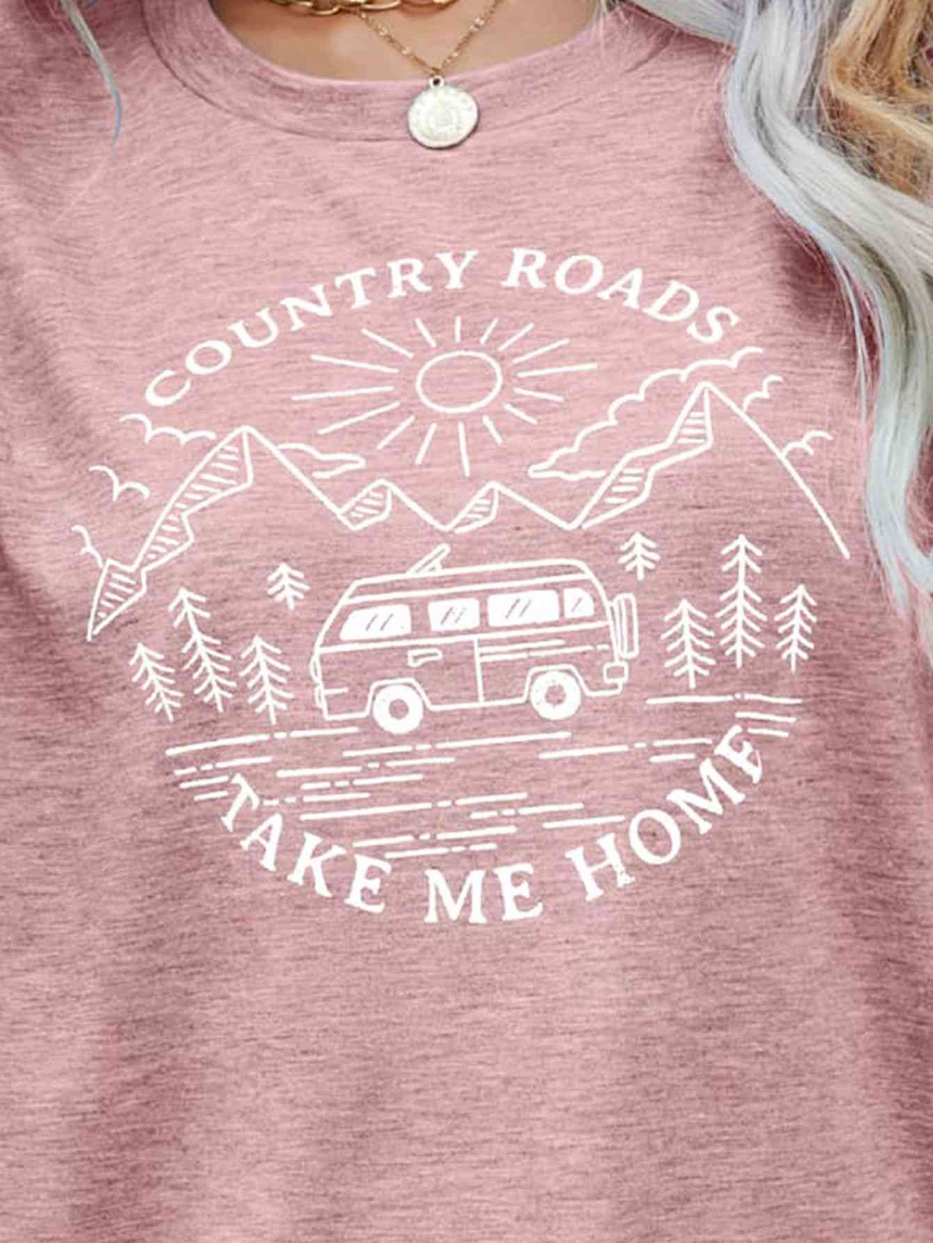 Get trendy with COUNTRY ROADS TAKE ME HOME Graphic Tee - T-Shirt available at Styles Code. Grab yours today!