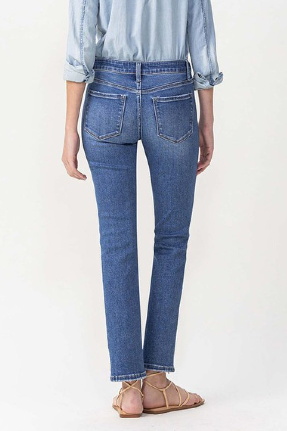 Get trendy with Lovervet Full Size Maggie Midrise Slim Ankle Straight Jeans - Jeans available at Styles Code. Grab yours today!