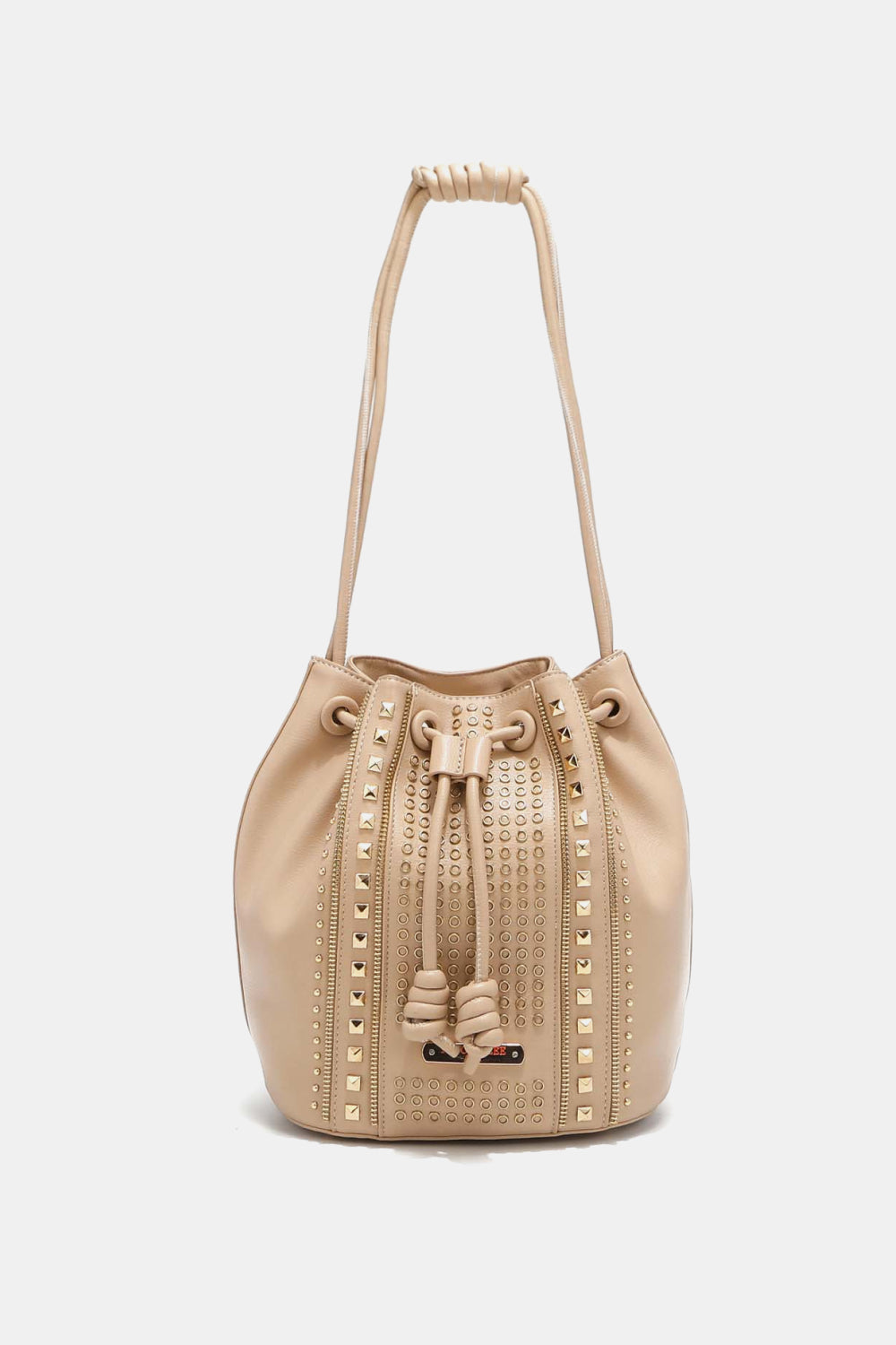 Get trendy with Nicole Lee USA Amy Studded Bucket Bag - Bags available at Styles Code. Grab yours today!