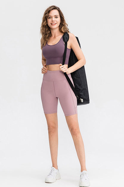 Get trendy with Wide Waistband Sports Shorts with Pockets - Activewear available at Styles Code. Grab yours today!