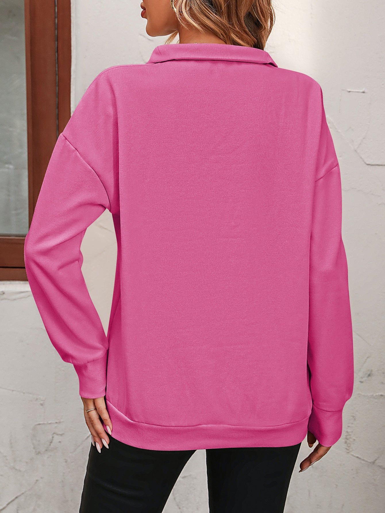 Get trendy with Zip-Up Dropped Shoulder Sweatshirt - Tops available at Styles Code. Grab yours today!